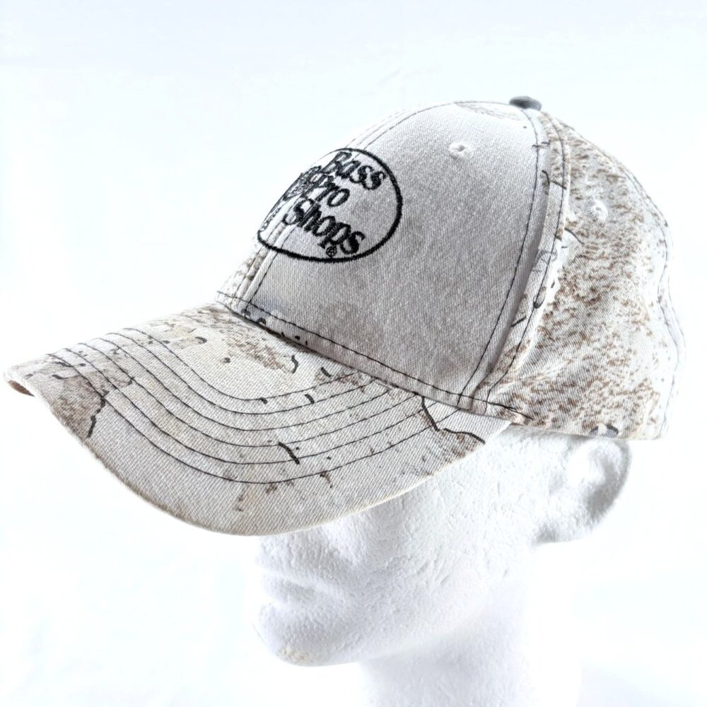 Bass Pro‎ Shops Mens White Camo Embroidered Snapback Hat